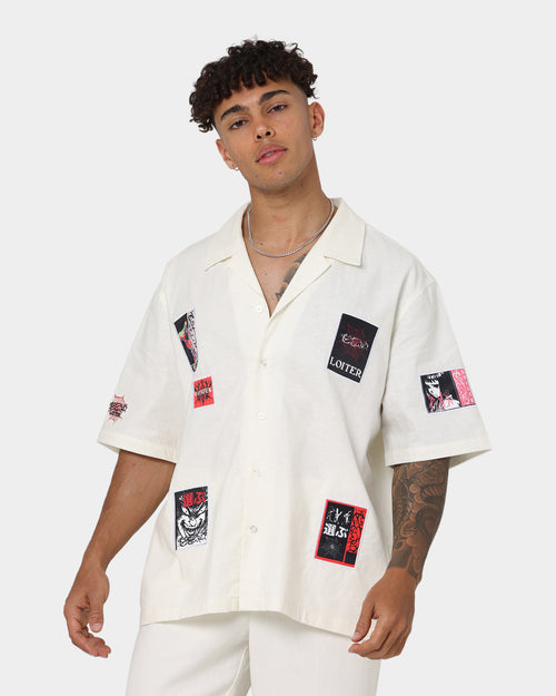 Loiter Patchwork Button Up Ecru