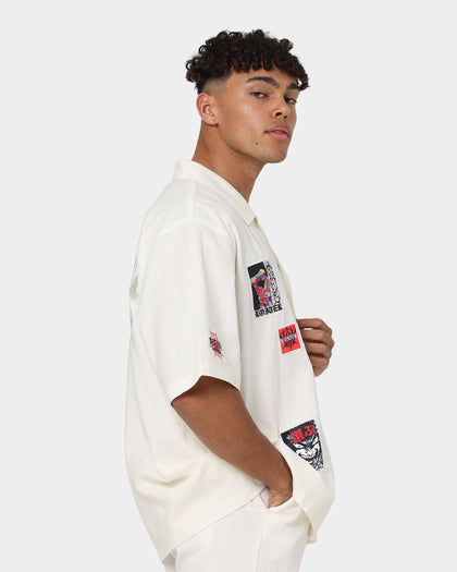 Loiter Patchwork Button Up Ecru