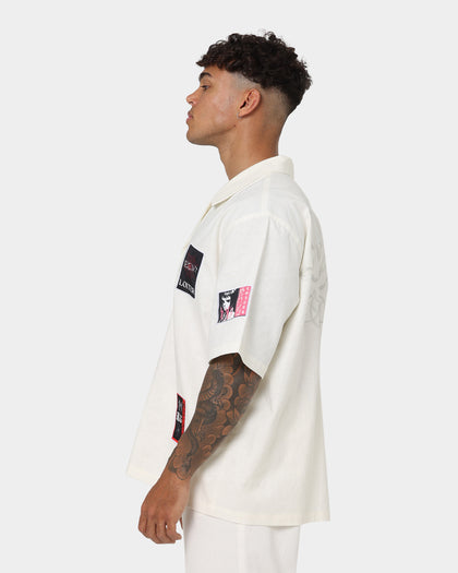 Loiter Patchwork Button Up Ecru