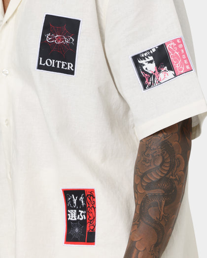 Loiter Patchwork Button Up Ecru