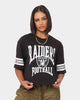 Majestic Athletic Women's Las Vegas Raiders Vintage Oversized Crop T-Shirt Faded Black