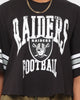 Majestic Athletic Women's Las Vegas Raiders Vintage Oversized Crop T-Shirt Faded Black