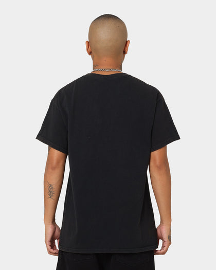 Goat Crew Flower Skull Vintage T-Shirt Black Wash