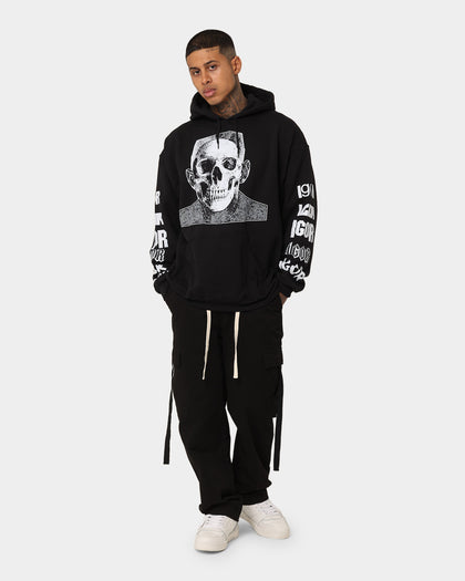 Goat Crew Stacked Logo Hoodie Black Wash