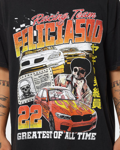 Goat Crew Team Felicia Vintage T-Shirt Black Wash