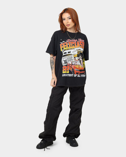Goat Crew Team Felicia Vintage T-Shirt Black Wash