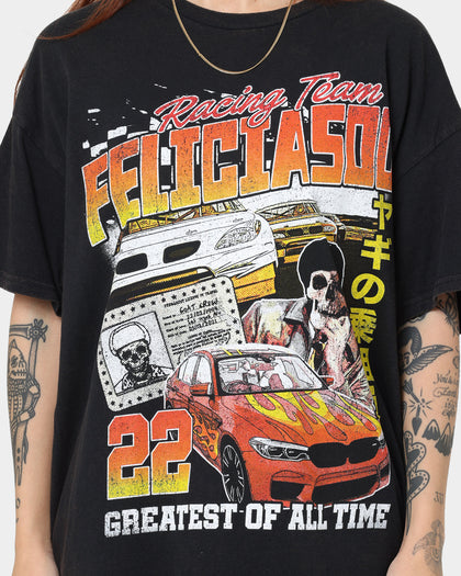 Goat Crew Team Felicia Vintage T-Shirt Black Wash