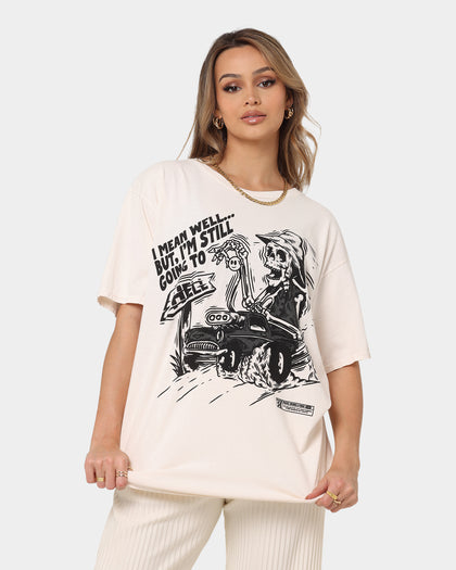 Rats Get Fat Going To Hell T-Shirt Off White