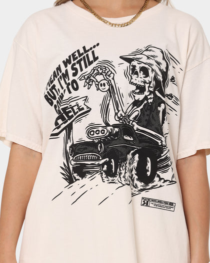 Rats Get Fat Going To Hell T-Shirt Off White