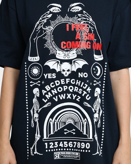 Rats Get Fat  I Feel A Sin Coming On T-Shirt Navy