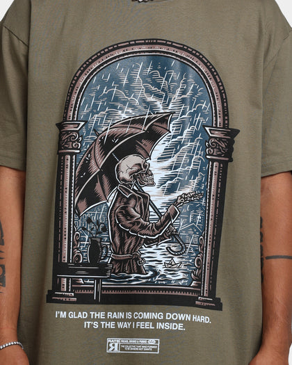 Rats Get Fat The Rain T-Shirt Military Green