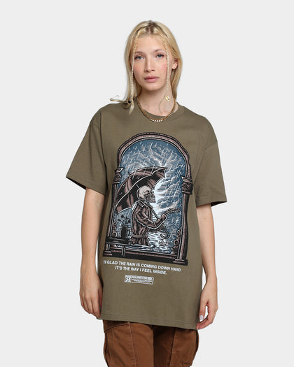 Rats Get Fat The Rain T-Shirt Military Green