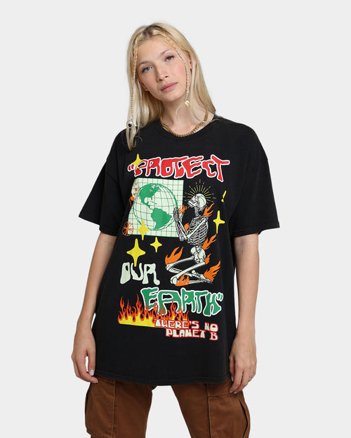 Goat Crew Protect Our Earth Vintage T-Shirt Black Wash