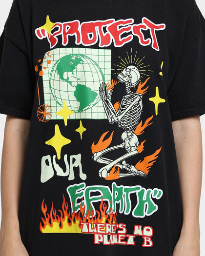 Goat Crew Protect Our Earth Vintage T-Shirt Black Wash