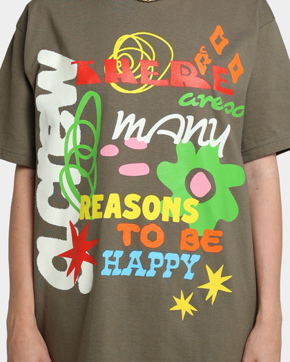 Goat Crew Reasons To Be Happy T-Shirt Military