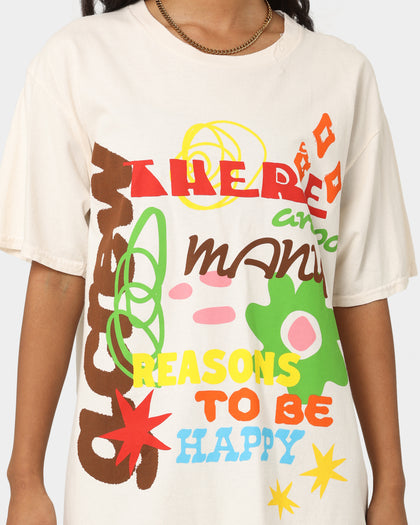 Goat Crew Reasons To Be Happy T-Shirt Off White