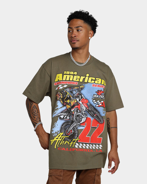 American Thrift Dirt Bike T-Shirt Military