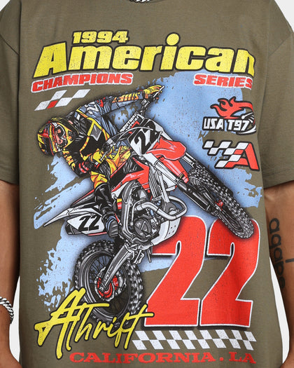 American Thrift Dirt Bike T-Shirt Military
