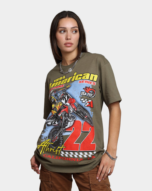 American Thrift Dirt Bike T-Shirt Military