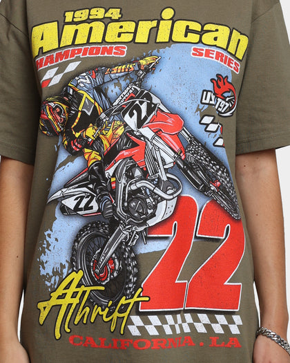 American Thrift Dirt Bike T-Shirt Military