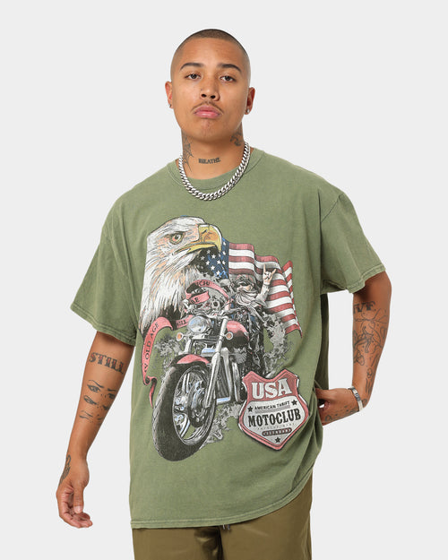 American Thrift Eagle Moto Club T-Shirt Military