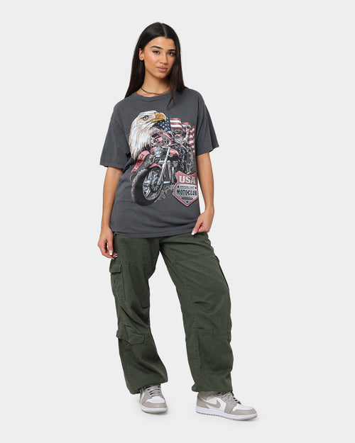 American Thrift Eagle Moto Club T-Shirt Off Black