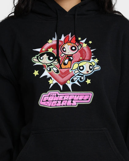 American Thrift X Powerpuff Girls Powerpuff Group Vintage Hoodie Black Wash