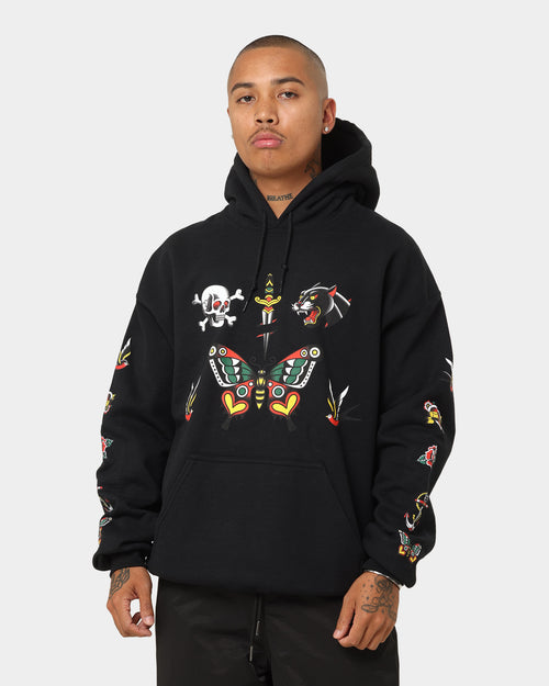 Rats Get Fat Tattoo Print Hoodie Black