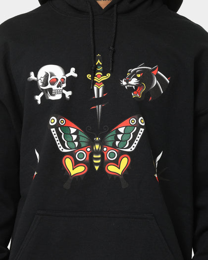 Rats Get Fat Tattoo Print Hoodie Black