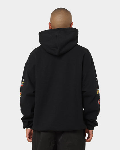 Rats Get Fat Tattoo Print Hoodie Black