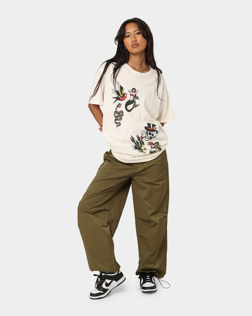 Rats Get Fat Tattoo Split Print T-Shirt Off White