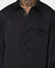 XXIII Kai Satin Button Up Black