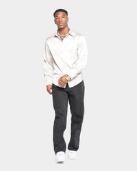 XXIII Kai Satin Button Up Shirt Off White