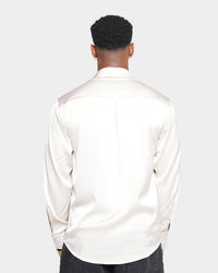 XXIII Kai Satin Button Up Shirt Off White