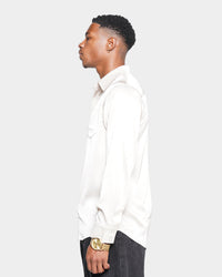 XXIII Kai Satin Button Up Shirt Off White