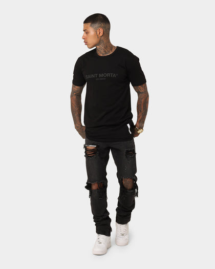 Saint Morta Homage Drop Tail T-Shirt Black