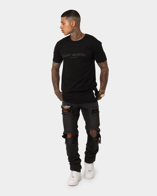 Saint Morta Homage Drop Tail T-Shirt Black