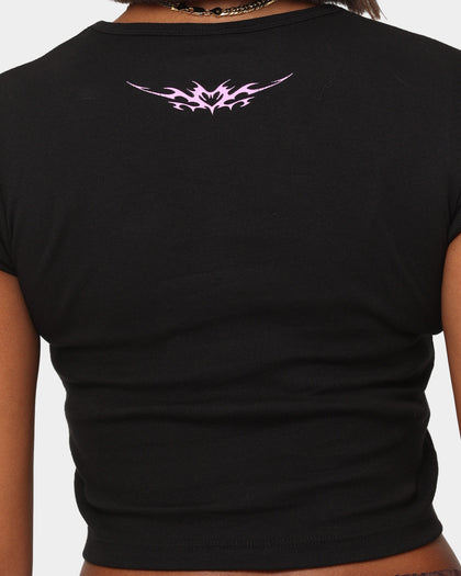 American Thrift X Bratz Women's Bratz Logo Baby T-Shirt Black