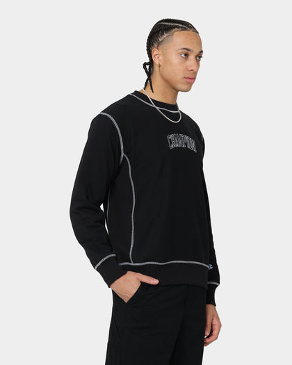 Champion Reverse Weave Contrast Stitch Crewneck Black