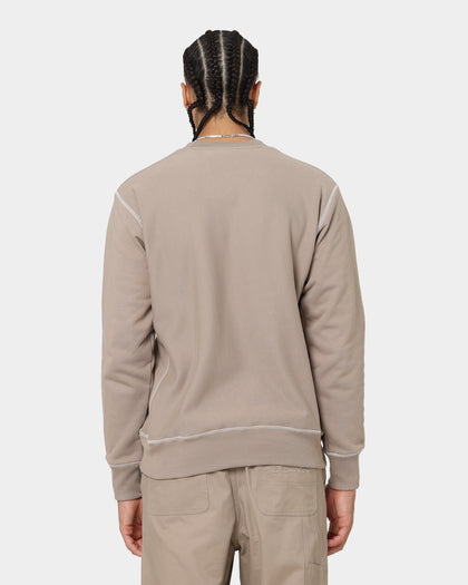 Champion Reverse Weave Contrast Stitch Crewneck Dark Khaki