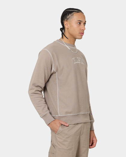 Champion Reverse Weave Contrast Stitch Crewneck Dark Khaki