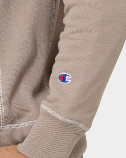 Champion Reverse Weave Contrast Stitch Crewneck Dark Khaki