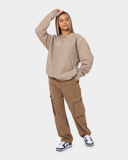 Champion Reverse Weave Contrast Stitch Crewneck Dark Khaki