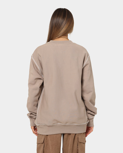 Champion Reverse Weave Contrast Stitch Crewneck Dark Khaki