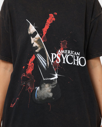 Goat Crew X American Psycho Knife Vintage T-Shirt Black Wash