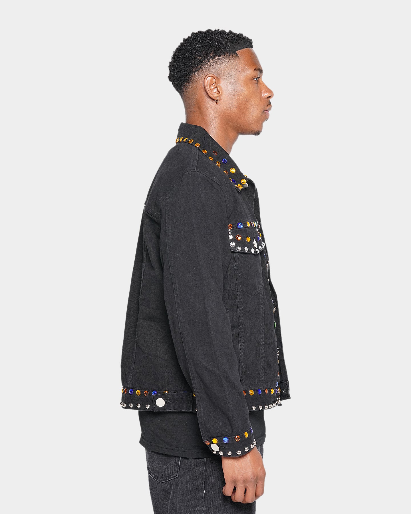 XXIII Rhinestone Denim Jacket Black | Culture Kings US