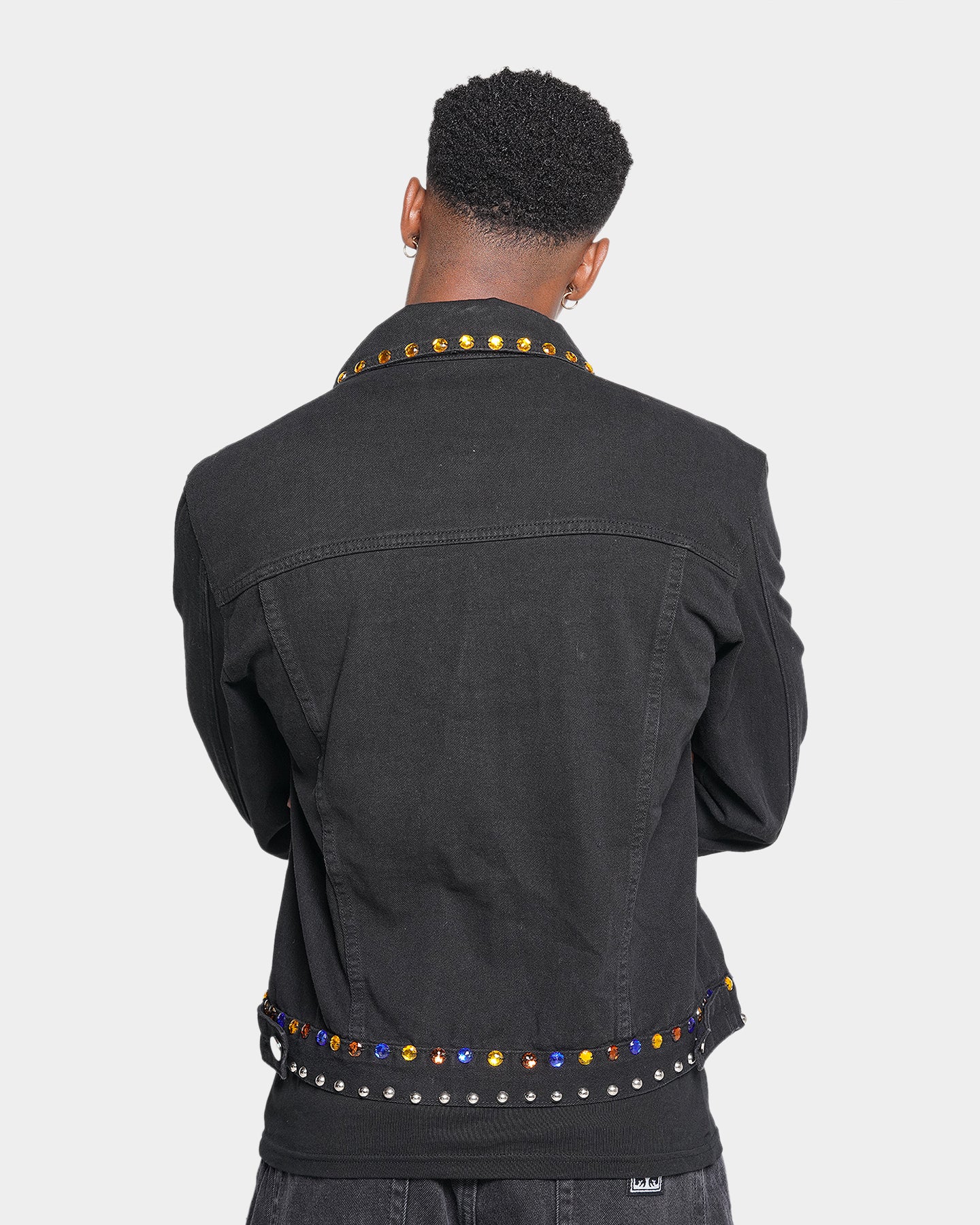 XXIII Rhinestone Denim Jacket Black | Culture Kings US