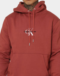 Calvin Klein Monogram Logo Hoodie Terracotta Tile