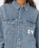Calvin Klein Oversized Denim Shirt Mid Blue