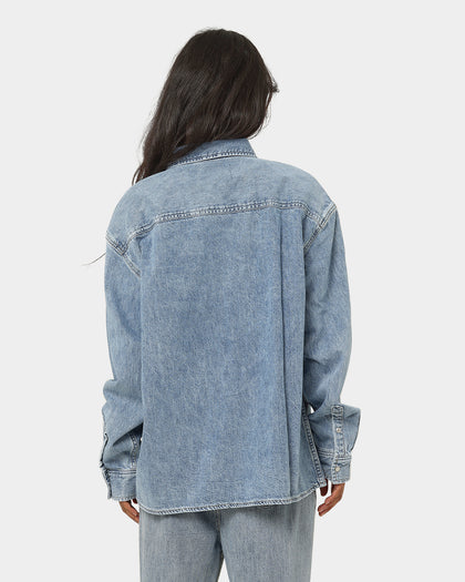 Calvin Klein Oversized Denim Shirt Mid Blue